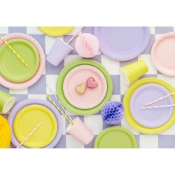 6 Assiettes Jaune �23 cm - En carton. n�2