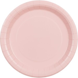 6 Assiettes Rose Pastel Ø23 cm - En carton