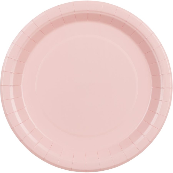 6 Assiettes Rose Pastel �23 cm - En carton 