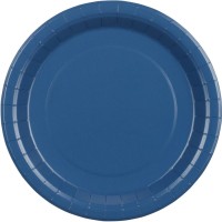 6 Assiettes Bleu Marine �23 cm - En carton