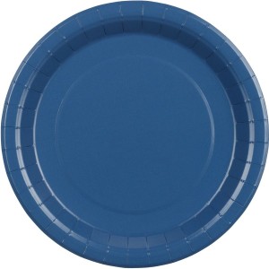 6 Assiettes Bleu Marine Ø23 cm - En carton