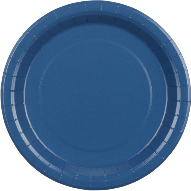6 Assiettes Bleu Marine �23 cm - En carton 