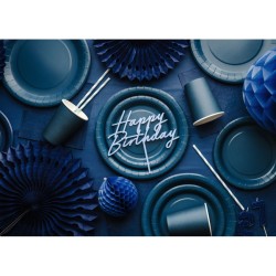 6 Assiettes Bleu Marine �23 cm - En carton. n�1