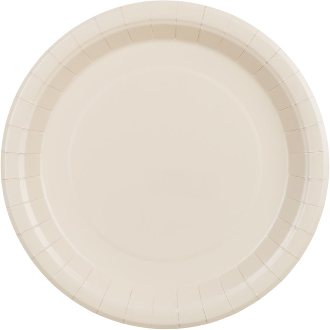 6 Assiettes Beige �23 cm - En carton 