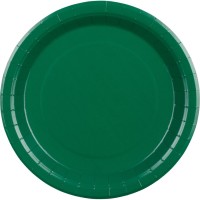 6 Assiettes Vert Fonc� �23 cm - En carton