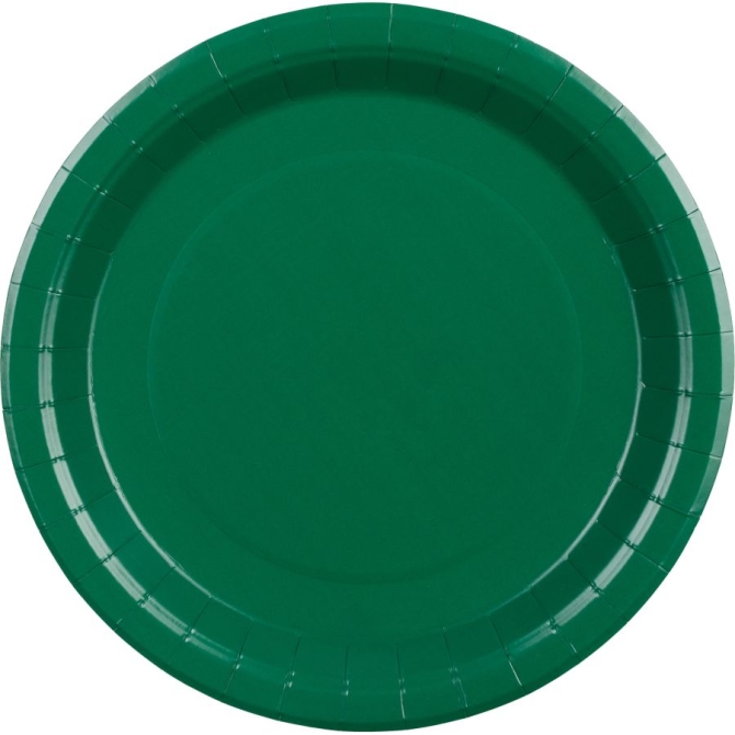 6 Assiettes Vert Foncé Ø23 cm - En carton