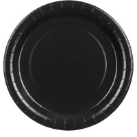 6 Assiettes Noir �23 cm - En carton