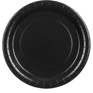 6 Assiettes Noir Ø23 cm - En carton