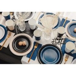 6 Assiettes Noir �23 cm - En carton. n�2