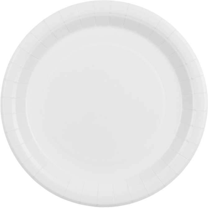 6 Assiettes Blanc �23 cm - En carton 