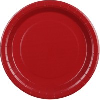 6 Assiettes Rouge Bordeaux �23 cm - En carton