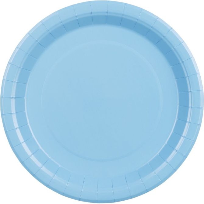6 Assiettes Bleu Pastel �23 cm - En carton 