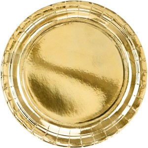 6 Assiettes Or �23 cm - En carton