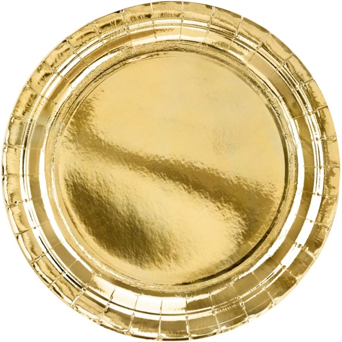 6 Assiettes Or Ø23 cm - En carton