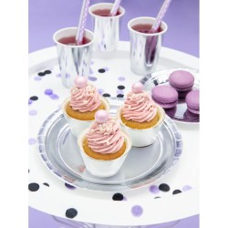 6 Assiettes Argent Ø23 cm - En carton. n°3