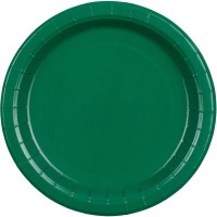 6 Assiettes Vert Fonc� �18 cm - En carton