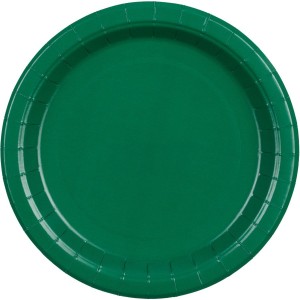 6 Assiettes Vert Fonc� �18 cm - En carton