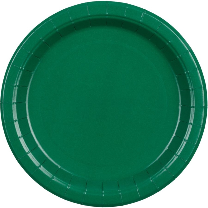 6 Assiettes Vert Foncé Ø18 cm - En carton