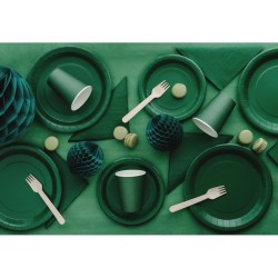 6 Assiettes Vert Foncé Ø18 cm - En carton. n°1