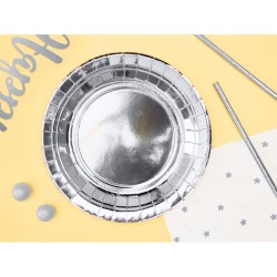 6 Assiettes Argent Ø18 cm - En carton. n°1