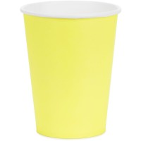 6 Gobelets Jaune 25 cl - En carton