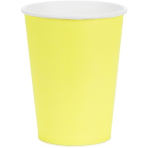 6 Gobelets Jaune 25 cl - En carton