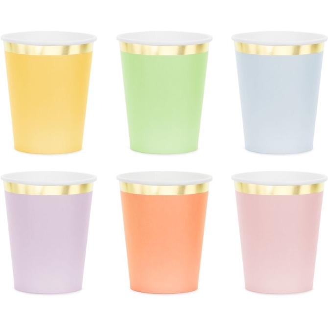 6 Gobelets Mix Bords Dor�s 22 cl - En carton 