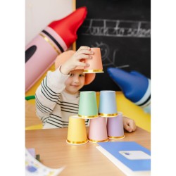 6 Gobelets Mix Bords Dor�s 22 cl - En carton. n�9