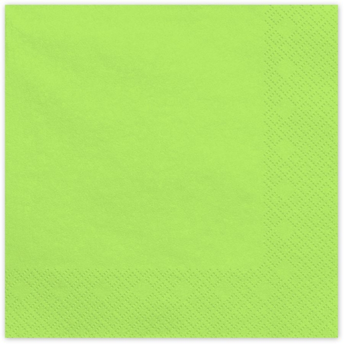 20 Serviettes Vert Pastel 33 cm - En papier 