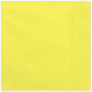 20 Serviettes Jaune 33 cm - En papier