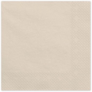 20 Serviettes Beige 33 cm - En papier