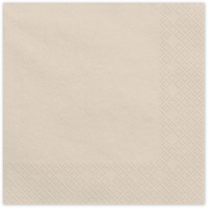 20 Serviettes Beige 33 cm - En papier 