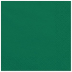 20 Serviettes Vert Fonc� 33 cm - En papier