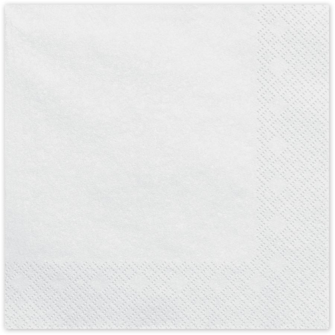 20 Serviettes Blanc 33 cm - En papier 