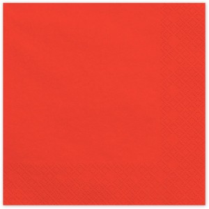 20 Serviettes Rouge 33 cm - En papier