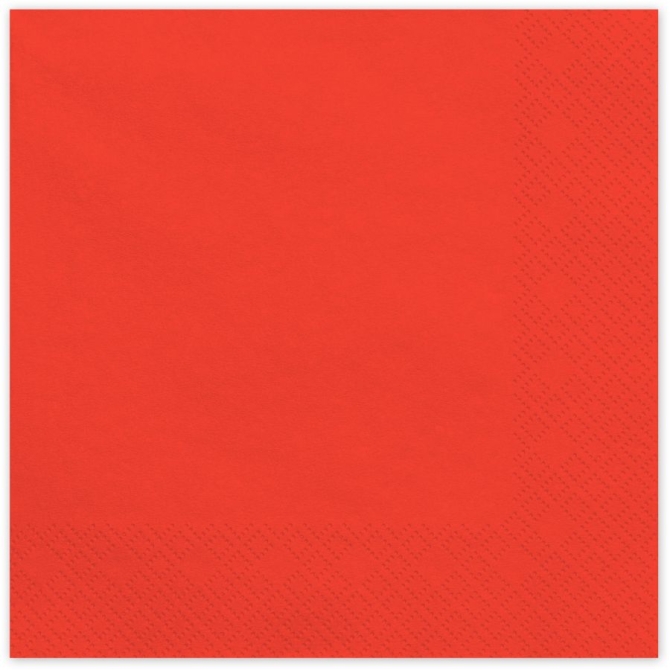 20 Serviettes Rouge 33 cm - En papier