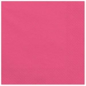 20 Serviettes Rose 33 cm - En papier