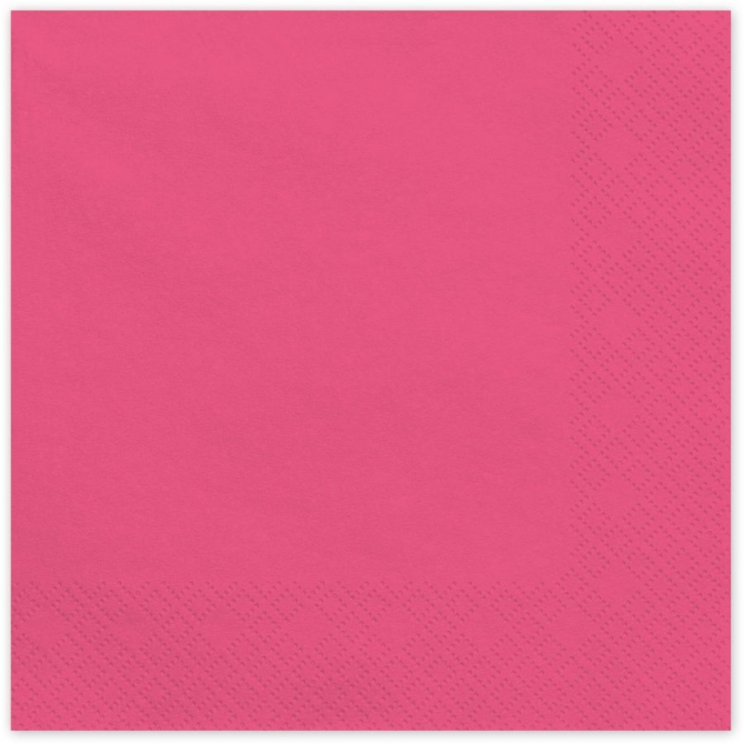 20 Serviettes Rose 33 cm - En papier 