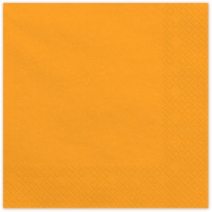 20 Serviettes Orange 33 cm - En papier