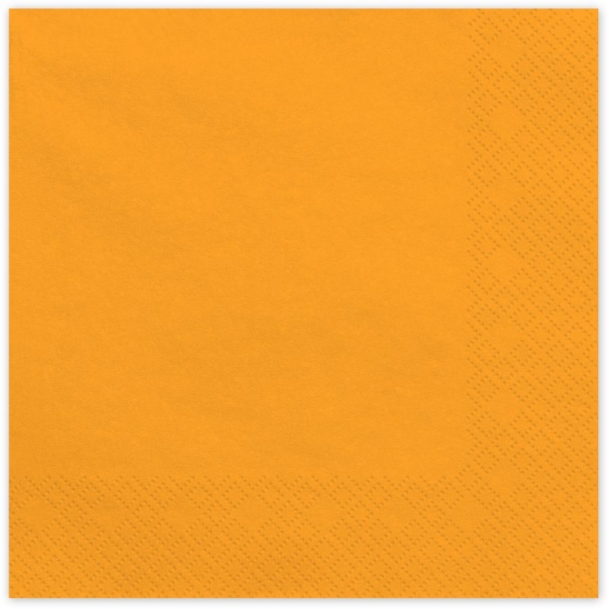20 Serviettes Orange 33 cm - En papier 