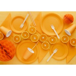 20 Serviettes Orange 33 cm - En papier. n�2