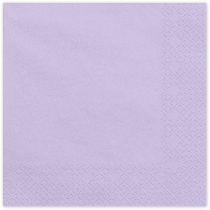 20 Serviettes Lavande 33 cm - En papier 