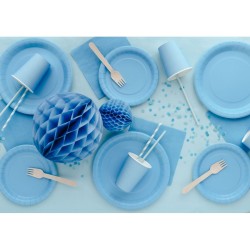 20 Serviettes Bleu Pastel 33 cm - En papier. n�2