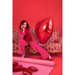 Ballon Aluminium Coeur Rouge M�tallis� � 45 cm. n�4