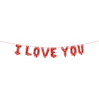 Guirlande Ballon Aluminium Rouge M�tallis� � I Love You