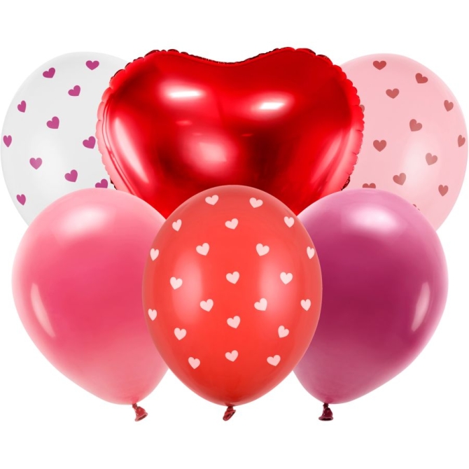 Bouquet 6 Ballons � Coeur 