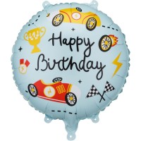 Ballon Aluminium H�lium Happy Birthday Course � � 35 cm