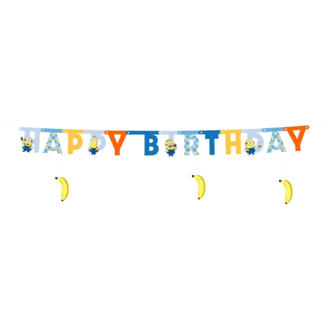 Guirlande Lettres Happy Birthday Minions 