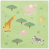 Contient : 1 x 12 Serviettes Baby Safari