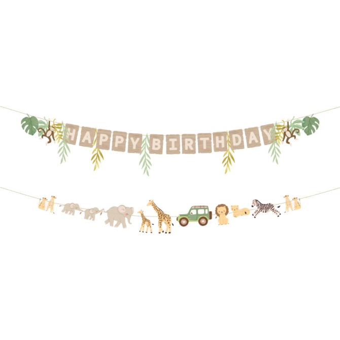Guirlande Lettres Happy Birthday Baby Safari